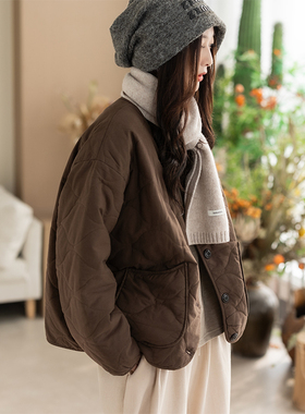 咖咪羽棉服女冬季新款女士上衣百搭宽松洋气时尚流行棉麻女款棉衣
