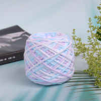 Handmade DIY woven scarves, hats, bags, hair accessories, cup covers, hand-dyed filled cotton and wool threads, gradient segment dyed cotton threads thumbnail 4