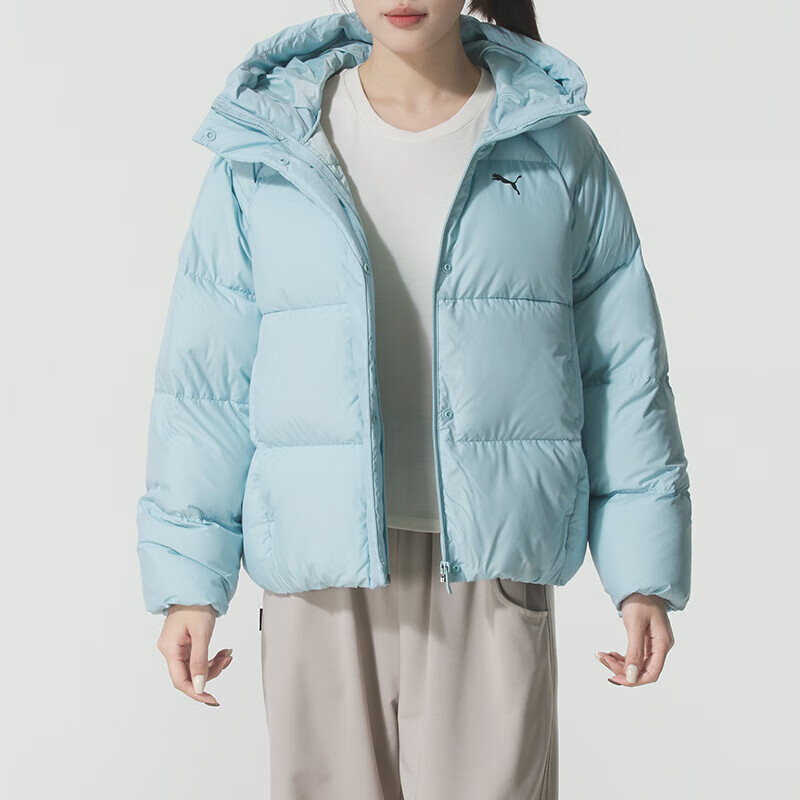 PUMA彪马女装2025冬新款保暖连帽鸭绒外套运动羽绒服691045-47-50