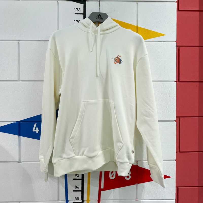 ADIDAS阿迪达斯男装2024龙年春季款套头衫龙头刺绣图案卫衣JE6115