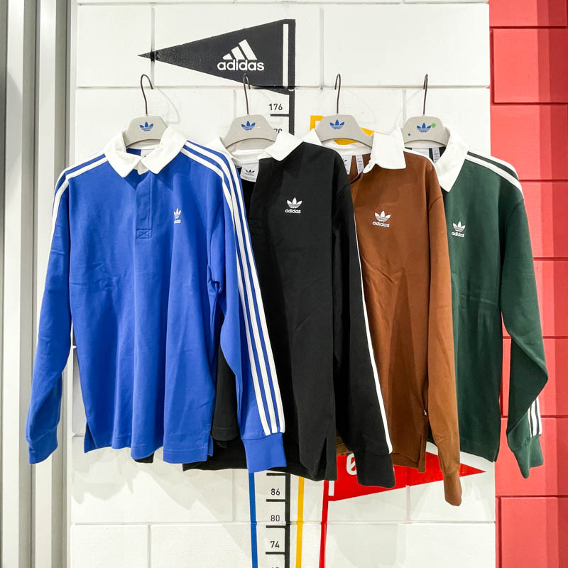 阿迪达斯三叶草男装2024冬新款复古宽松休闲运动长袖POLO衫IZ4806