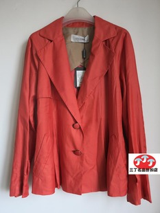 领短风衣 C075桔红色西装 外衣春秋原4980 CARA专柜正品 喀啦女装