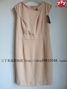 喀啦女装CARA专柜C193浅桔色别致领无袖修身连衣裙原2980夏