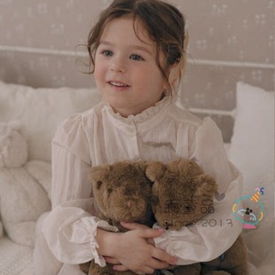 【绝美！人鱼姬流光衬衫】女童春夏上衣 轻薄柔软单层花边领衬衣