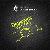 多巴胺个性 兴奋和情欲 分子式 贴纸汽车电动电脑箱包电瓶Dopamine