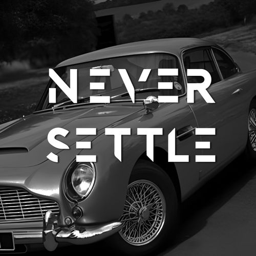 NEVER SETTLE 不将就 个性汽车后档风窗日系防水放光玻璃镂刻贴纸