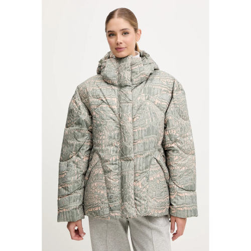 现货 adidas stella 新款保暖蓬松感满印运动连帽棉服JX6787