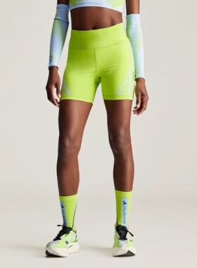 现货 Adidas Stella 联名速干紧身高腰三分裤收腹运动短裤 IZ1610
