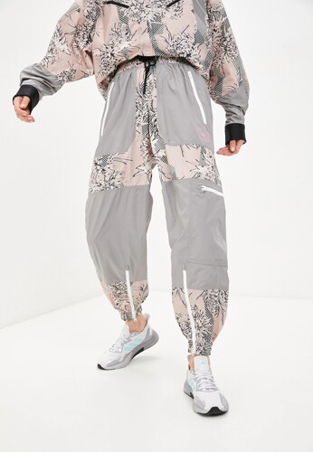 现货 adidas stella 运动休闲跑步宽松防风透气速干高腰束脚长裤
