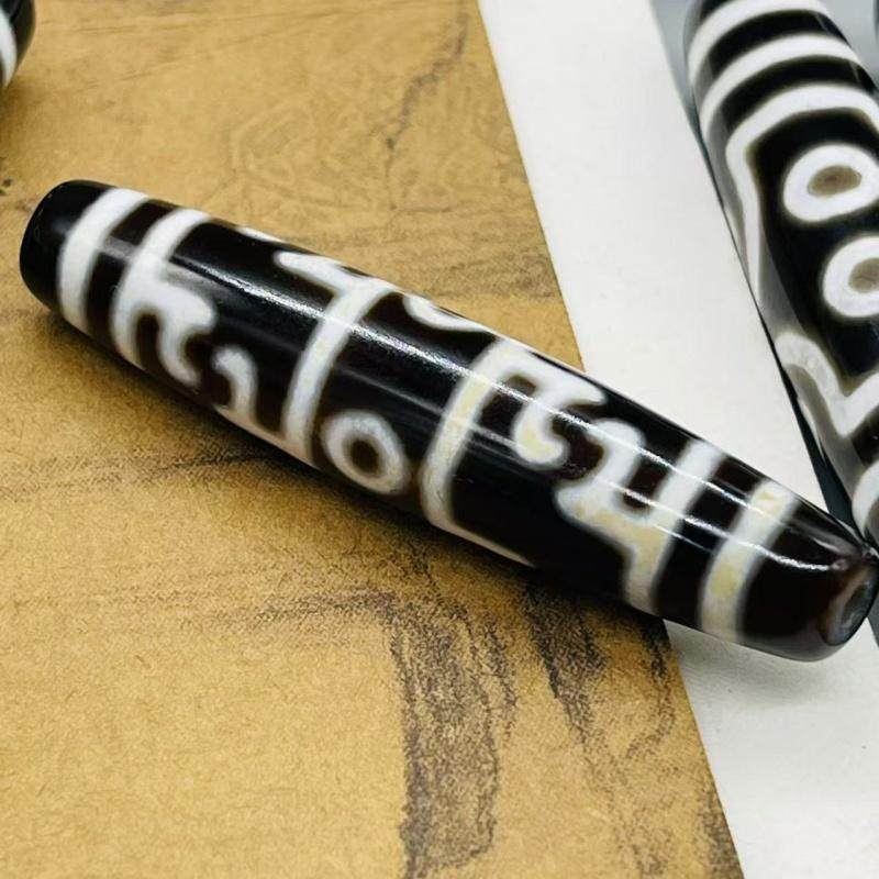 保真品西藏天然黑白玛瑙天珠吊坠项坠男女项链颈坠60长配饰品多眼