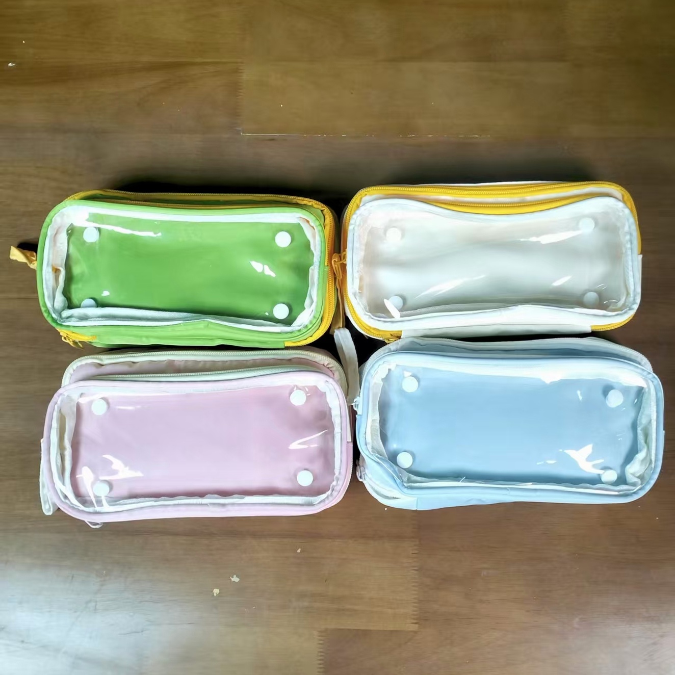 【爆款】-咔巴熊可拆撞色透明笔袋1106【颜色不挑】