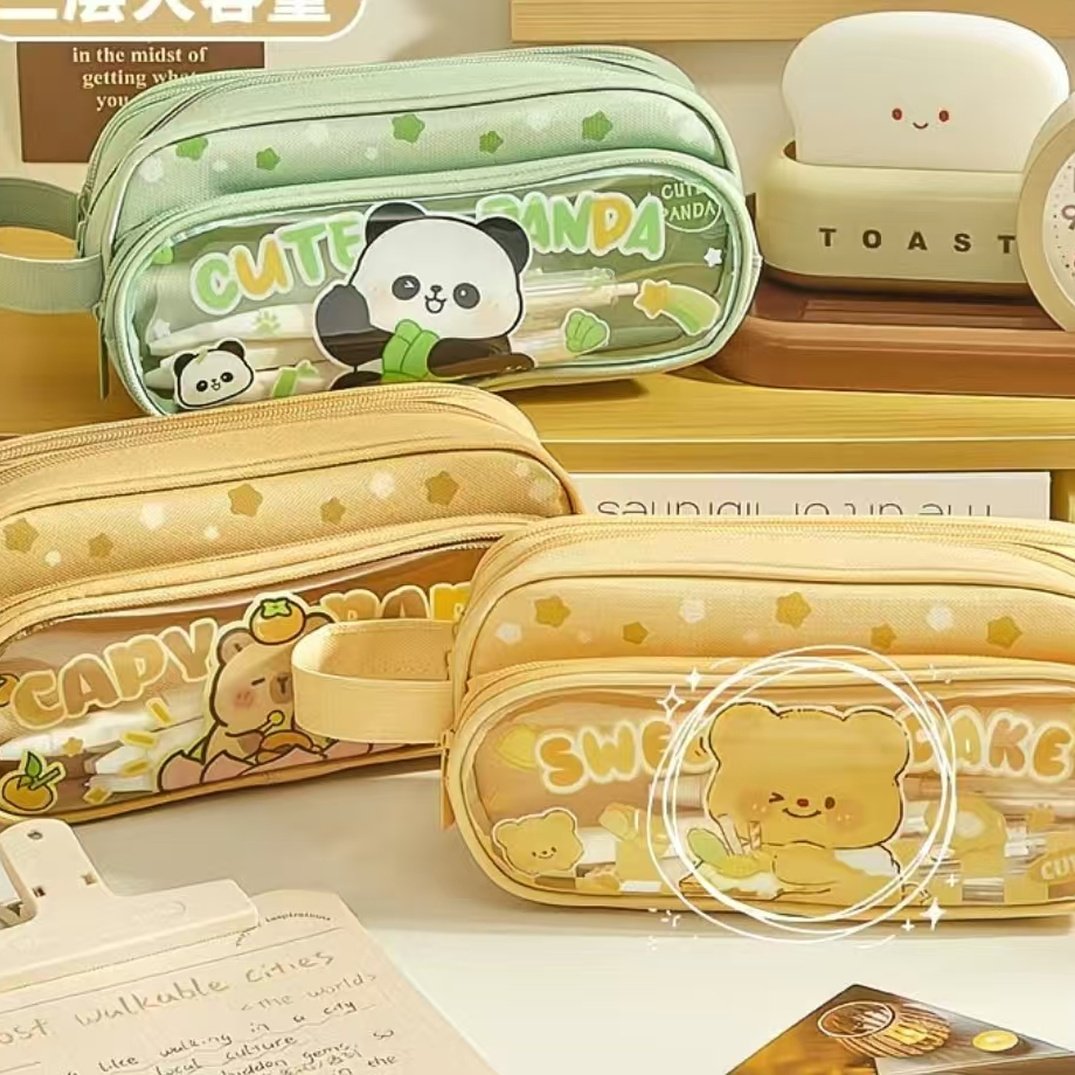 AA-咔巴熊手拎可视半透明笔袋1092,文具电教/文化用品/商务用品,秀丽笔/软笔/书法笔,淘宝优惠券,粉丝福利购,淘宝优惠卷