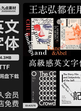 王志弘英文字体包 超高级艺术感PS设计素材海报杂志专用附赠教程