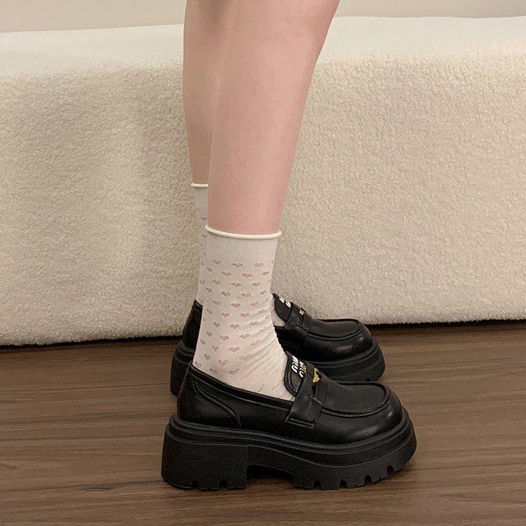 厚底增高乐福鞋女2026春季新款复古法式单鞋百搭英伦风时尚小皮鞋,女鞋,深口单鞋,淘宝优惠券,粉丝福利购,淘宝优惠卷