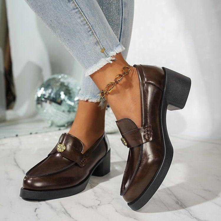 学院风jk小皮鞋女鞋一脚蹬复古乐福鞋时尚英伦风单鞋山茶花小皮鞋,女鞋,深口单鞋,淘宝优惠券,粉丝福利购,淘宝优惠卷