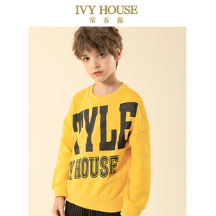 HOUSE常春藤童装 个性 男童秋季 圆领卫衣字母印花时尚 新款 IVY