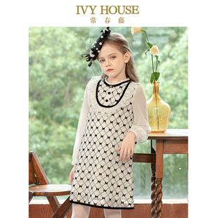 泡泡袖 IVY 款 女童A字连衣裙春季 蕾丝洋气优雅 HOUSE常春藤儿童装