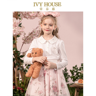 款 女童娃娃领衬衣春季 套头式 长袖 T恤 IVY 衬衫 HOUSE常春藤儿童装