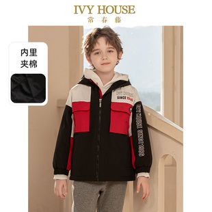 拼色铺棉外套保暖棉服防风工装 IVY 款 男童冬季 风 HOUSE常春藤童装