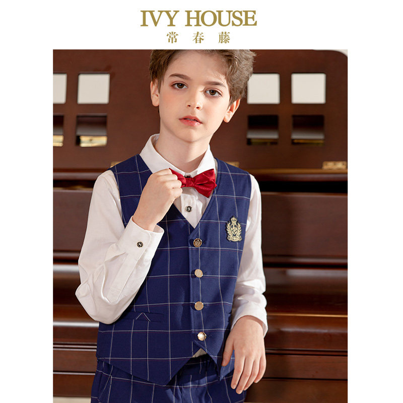 IVY HOUSE常春藤童装男童秋季新款 西服马甲格纹英伦绅士演出正装,童装/婴儿装/亲子装,马甲,淘宝优惠券,粉丝福利购,淘宝优惠卷