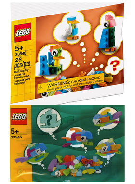 创意百变LEGO乐高30545鸟30548鱼30574动物拼砌包 猫 蟹 鸵鸟