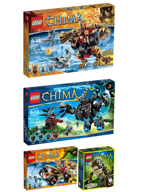 全新LEGO乐高70220气功传奇CHIMA剑齿虎70225猛猿70125维克熊