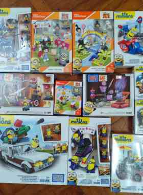 美高积木Mega Bloks小黄人拼插积木神偷奶爸3黄金战车 船独角摩托