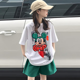 女童套装儿童装新款夏季女孩女大童短袖两件套休闲运动衣服韩式风，童装休闲套装，摩比熊