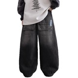 男童加绒裤子秋冬款新款大儿童冬季一体绒牛仔裤加厚长裤帅气，童装裤子，摩比熊