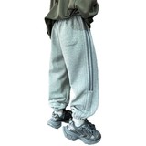 儿童装男童秋冬加绒收脚口运动大童冬装一体绒宽松裤子潮，童装裤子，摩比熊