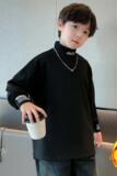 儿童装男童加绒卫衣秋冬款新款秋季中大童男孩秋装德绒打底衫，童装T恤，摩比熊