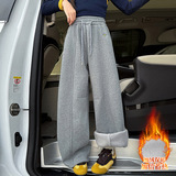 女童加绒裤子秋冬装新款儿童冬季加厚一体绒阔腿裤女大童，童装裤子，摩比熊