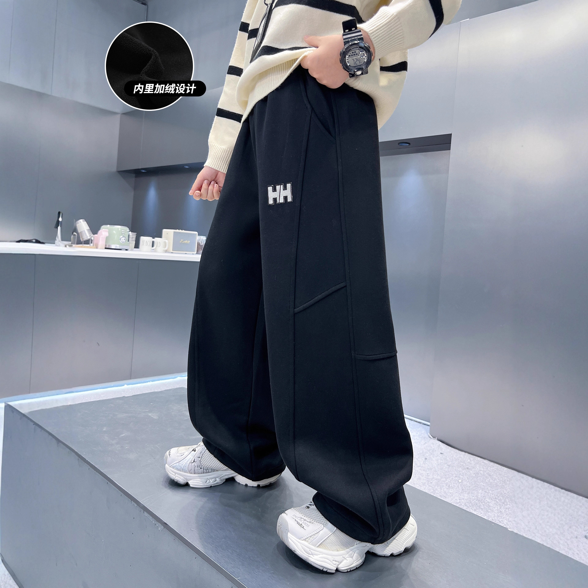 男童加绒裤子秋冬新款儿童帅气冬季运动长裤大童一体绒潮,童装裤子,摩比熊 男童加绒裤子秋冬新款儿童帅气冬季运动长裤大童一体绒潮,童装裤子,摩比熊