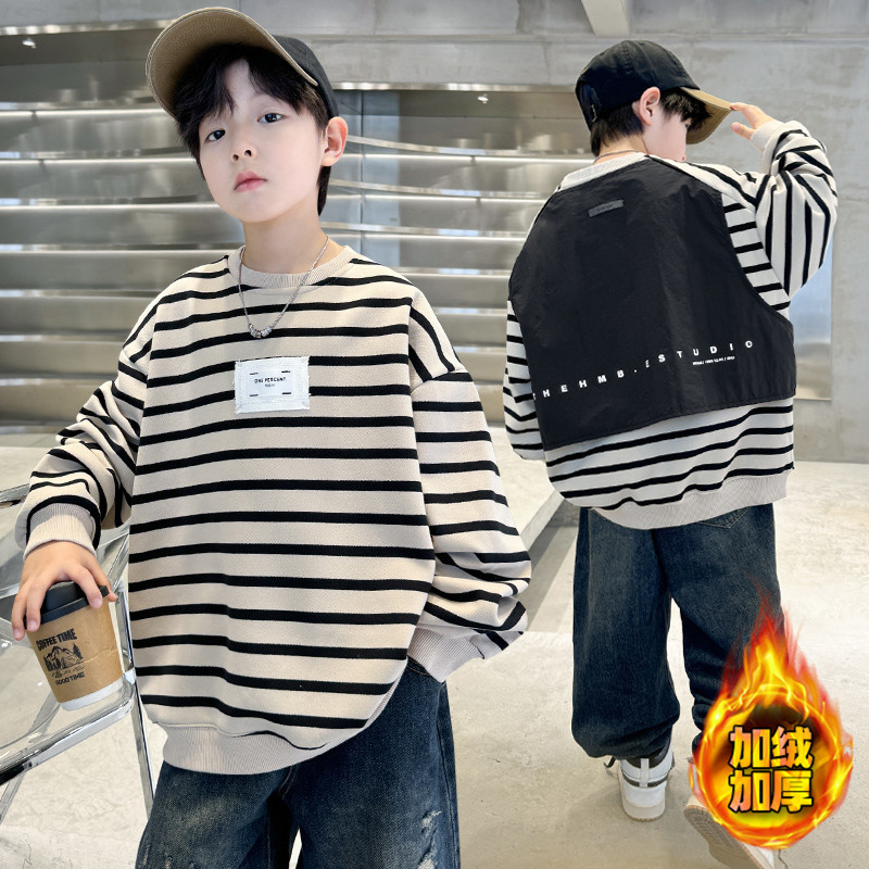 男童加绒卫衣款新款加厚大男孩冬装儿童装冬季假两件上衣,童装卫衣/绒衫,摩比熊 男童加绒卫衣款新款加厚大男孩冬装儿童装冬季假两件上衣,童装卫衣/绒衫,摩比熊