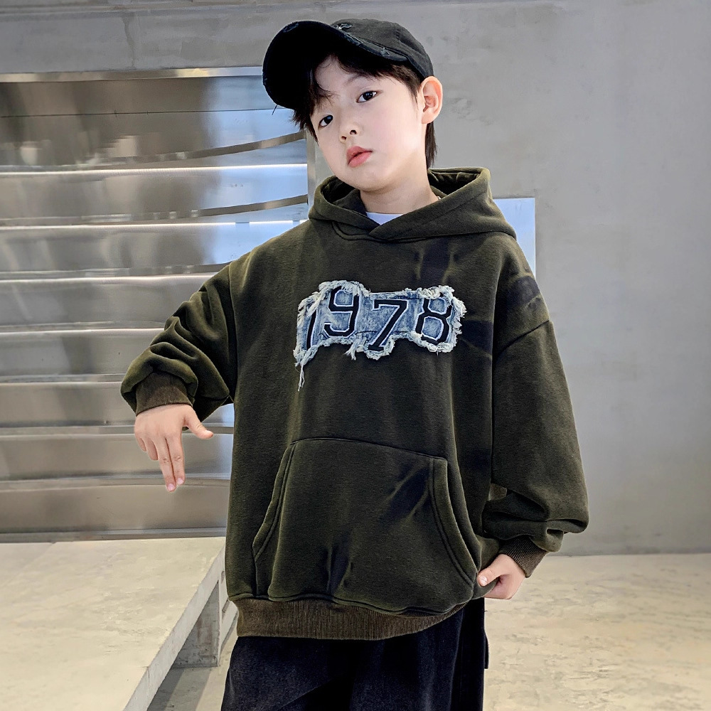 男童加绒连帽卫衣冬款潮牌中大童加厚保暖上衣儿童大男孩痞帅,童装卫衣/绒衫,摩比熊 男童加绒连帽卫衣冬款潮牌中大童加厚保暖上衣儿童大男孩痞帅,童装卫衣/绒衫,摩比熊