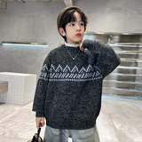 男童冬装中领毛衣新款韩版儿童冬装加厚针织衫中大童打底上衣，童装毛衣，摩比熊