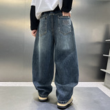 儿童装男童裤子秋装新款春秋款中大童洋气秋季男孩牛仔裤，童装裤子，摩比熊