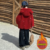 女童加绒冬装外套新款儿童加厚洋气大衣宝宝中长款毛衣，童装外套，摩比熊