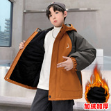男童冬装棉衣外套年新款冬季加厚中大儿童男孩派克服冬款棉服，童装棉衣，摩比熊