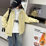 女童外套加绒冬装新款女大童秋冬季衣服儿童连帽上衣加厚，童装外套，摩比熊