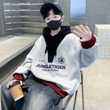 儿童装男童冬装加绒连帽卫衣新款大童款男孩运动加厚上衣，童装卫衣/绒衫，摩比熊