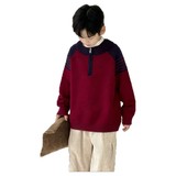 男童红色毛衣冬季儿童加厚本命年针织衫新款大童装冬装上衣潮，童装毛衣，摩比熊