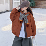 女童外套新款大童冬季加绒加厚女孩洋气派克服儿童上衣棉服潮，童装外套，摩比熊