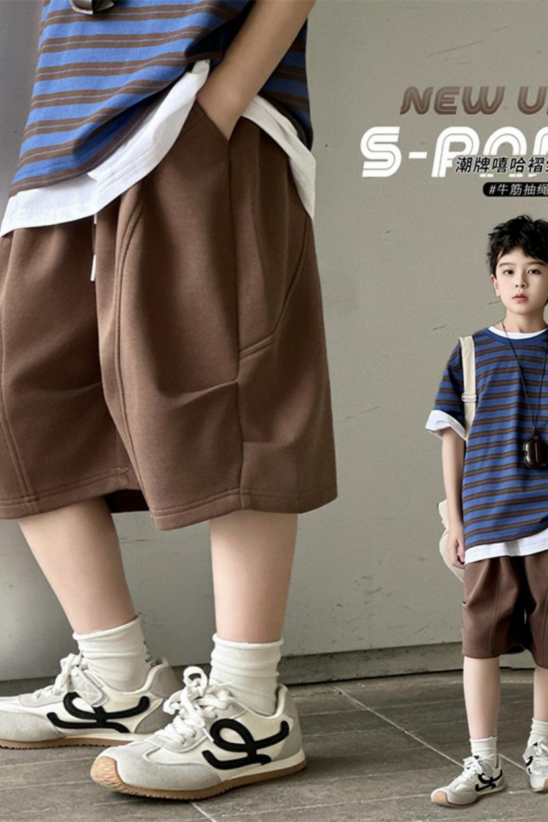 男童夏季短裤新款儿童夏装洋气纯色五分裤中大童男孩宽松中裤,童装裤子,摩比熊 男童夏季短裤新款儿童夏装洋气纯色五分裤中大童男孩宽松中裤,童装裤子,摩比熊