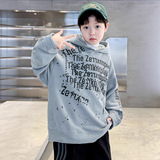 男童加绒卫衣连帽冬款潮牌中大童加厚保暖上衣儿童大男孩冬装童装，童装卫衣/绒衫，摩比熊