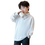 儿童装男童加绒卫衣秋冬款新款秋季中大童男孩秋装德绒打底衫，童装T恤，摩比熊