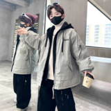 儿童装男童加厚外套秋冬款新款男孩夹棉中大童工装棉服冬季潮，童装外套，摩比熊