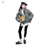 女童棉服外套年冬季新款休闲千鸟格短款面包服中大童保暖棉衣，童装棉衣，摩比熊