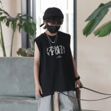 织里童装男童背心夏装新款儿童无袖T恤中大童男孩夏季上衣潮，童装T恤，摩比熊