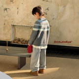 童装男童加厚毛衣冬季新款儿童民族风休闲针织衫大童秋冬衣服，童装毛衣，摩比熊